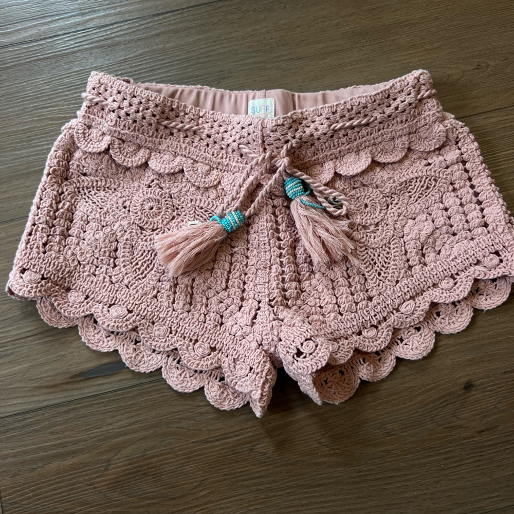 Surf Gypsy Blush Crochet Shorts